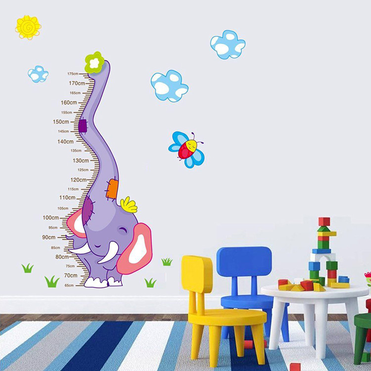 Стікер зростомір зі слоном на стіну в дитячу