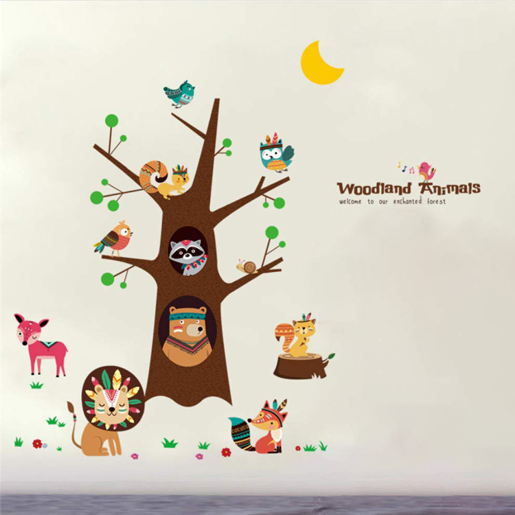 Стікери з дикими тваринами на стіну для дітей