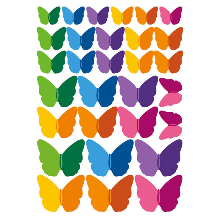 Трафареты бабочек на стену / скотч / 30 шт