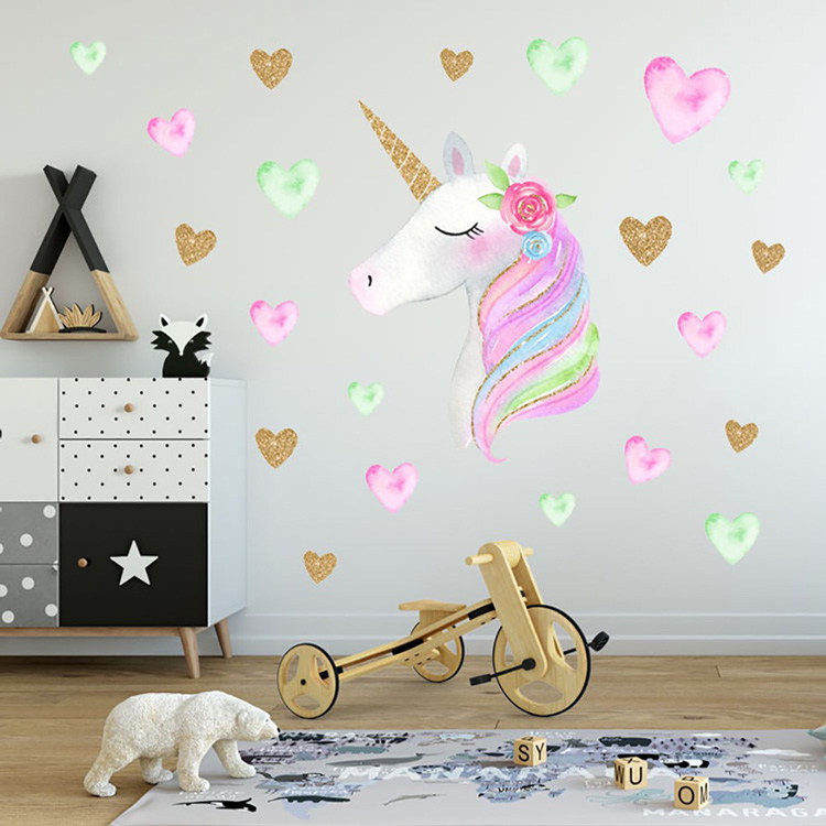 Виниловая наклейка единорог в детскую