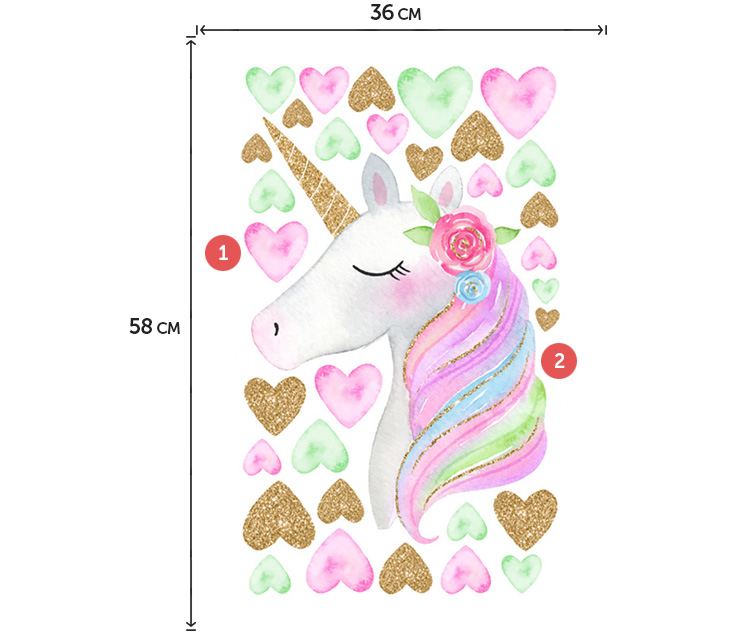 Виниловая наклейка единорог в детскую