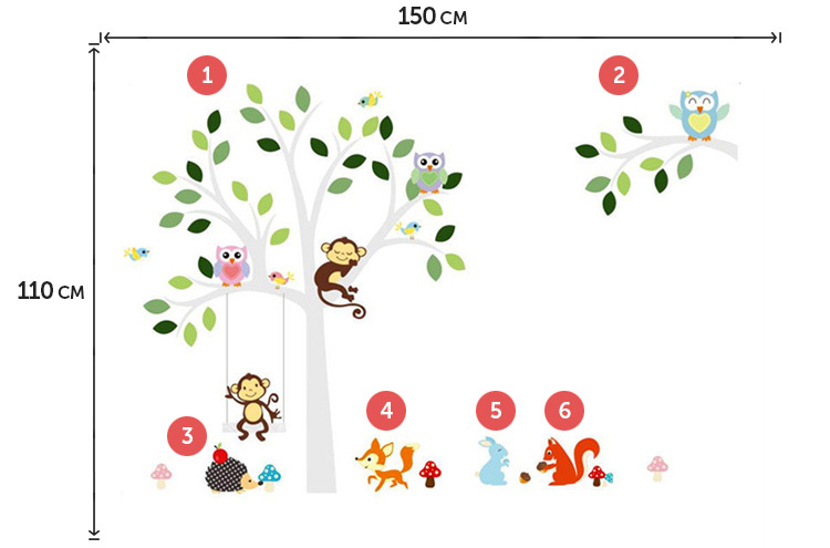 Вінілова наклейка на шпалери в дитячу