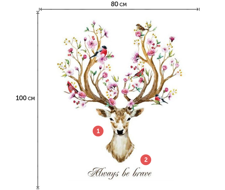 Виниловая наклейка олень на стену
