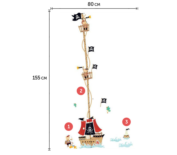 Виниловая наклейка ростомер в ванную комнату