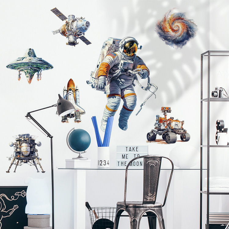 Виниловая наклейка с космонавтами