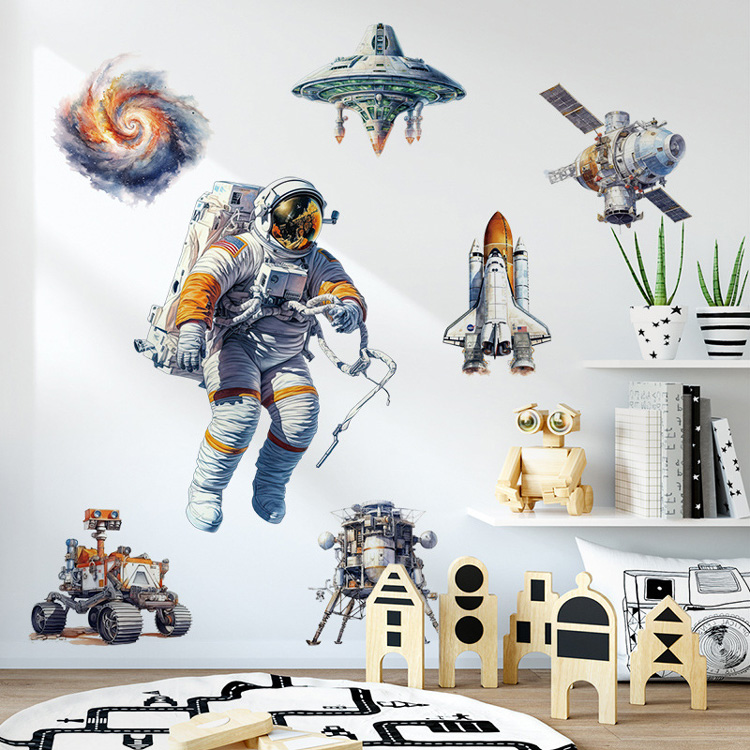 Виниловая наклейка с космонавтами