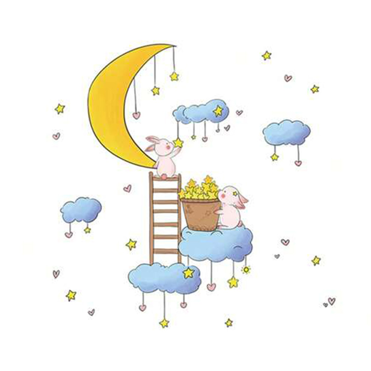 Виниловая наклейка с зайками на стену