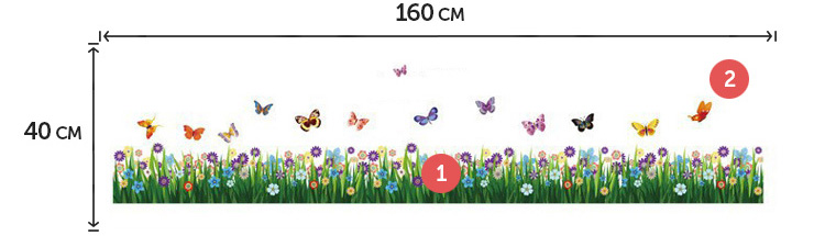 Вінілова наклейка трави на стіну