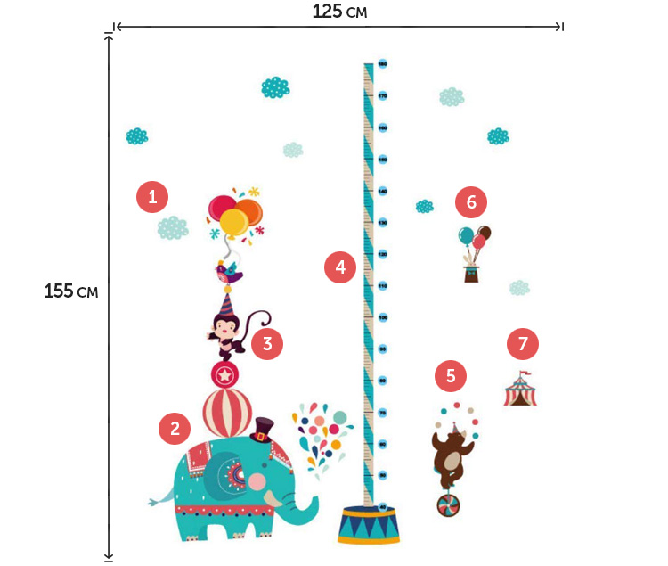 Вінілова наклейка цирк на стіну в дитячу кімнату