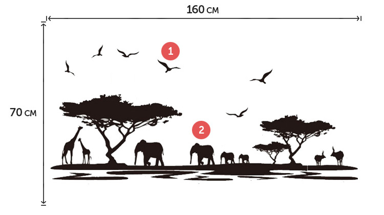 Вінілова наклейка у вітальню на стіну