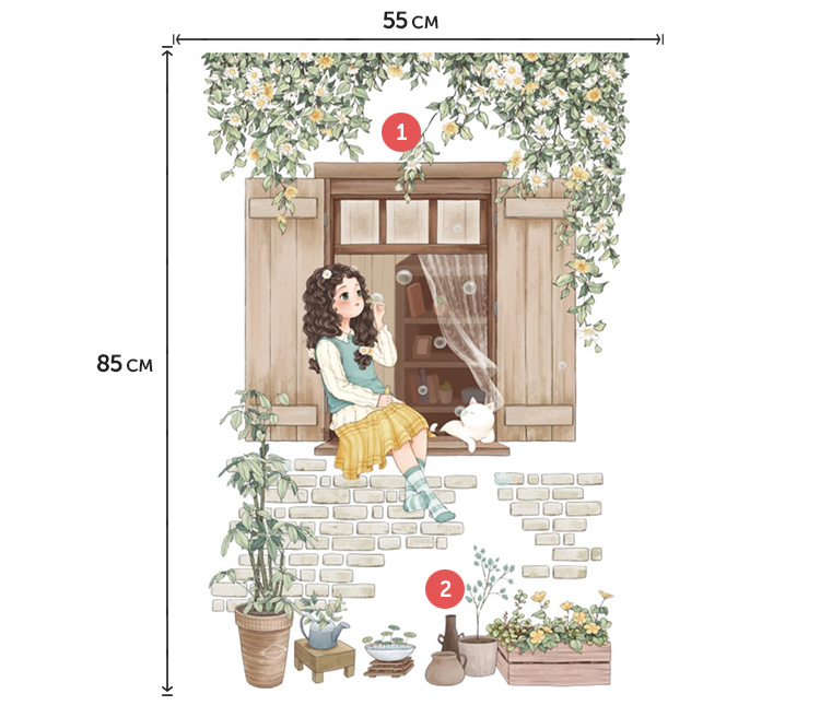 Виниловая наклейка в комнату девочки