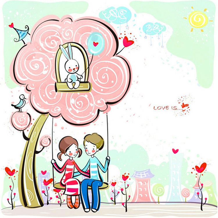 Вінілова наклейка закоханих людей на стіну