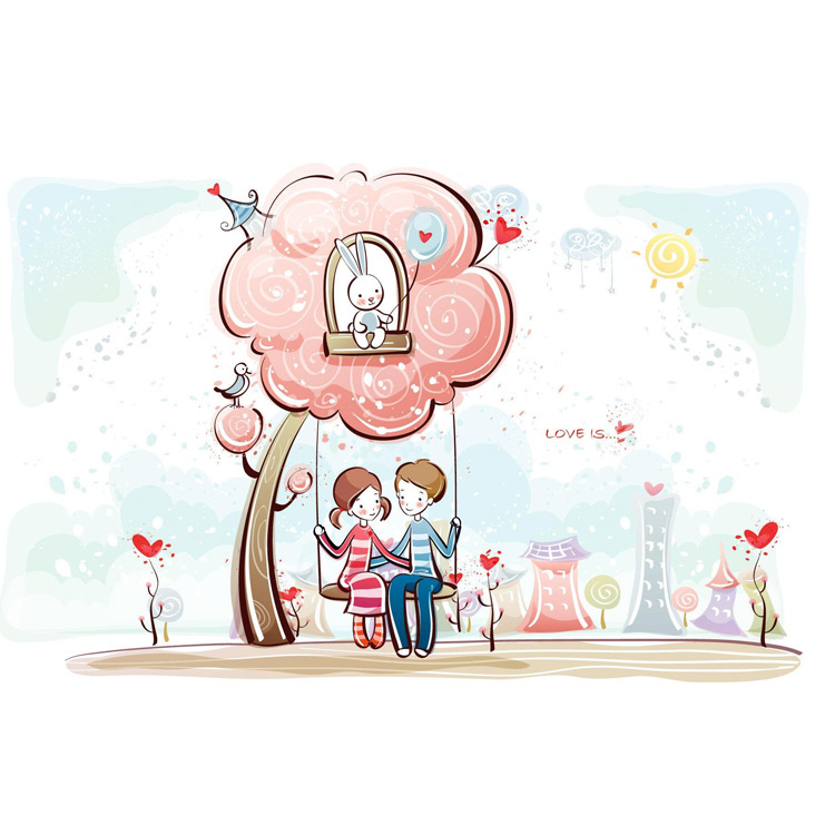 Вінілова наклейка закоханих людей на стіну