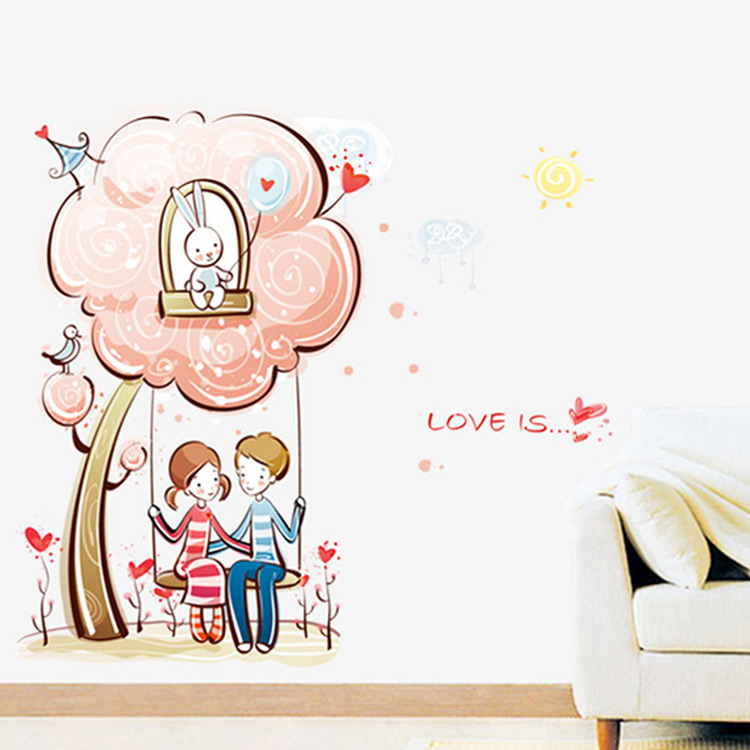 Вінілова наклейка закоханих людей на стіну