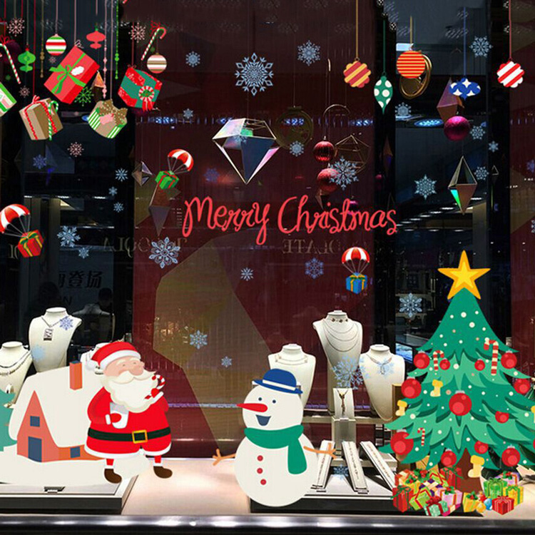 Виниловая новогодняя наклейка на стену