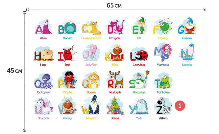 Вінілові наклейки алфавіт для дітей