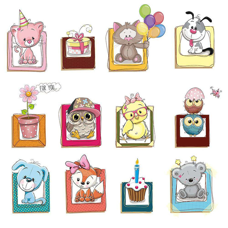 Вінілові наклейки фоторамки з тваринами