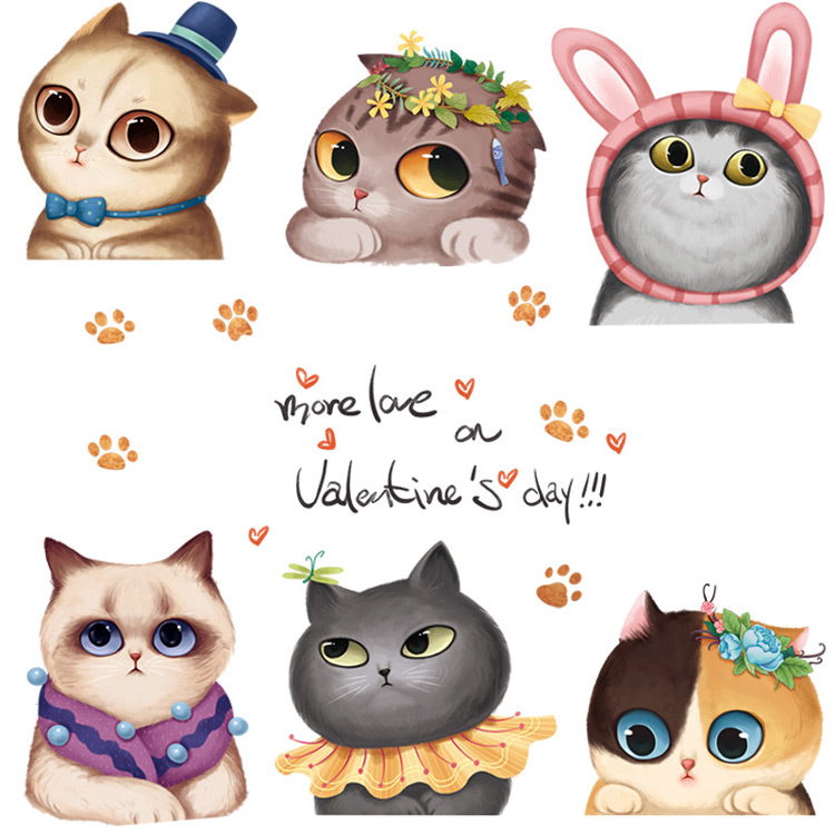 Виниловые наклейки котики на стену