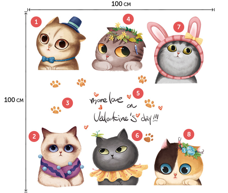 Виниловые наклейки котики на стену