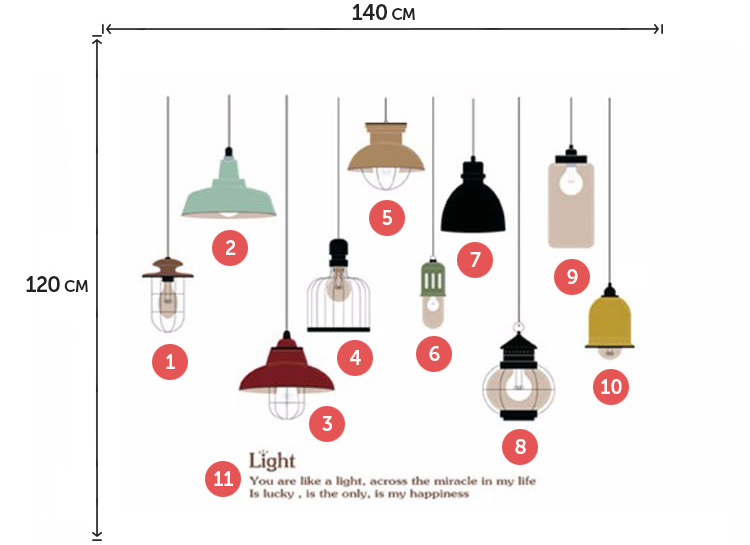 Вінілові наклейки ламп на кухню