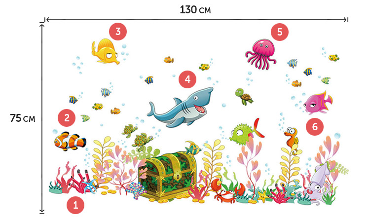 Виниловые наклейки моря на плитку в ванную