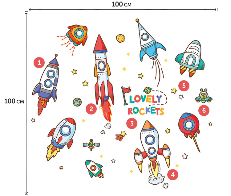 Вінілові наклейки на стіну для хлопчиків