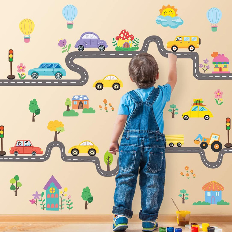 Виниловые наклейки на стену с машинками