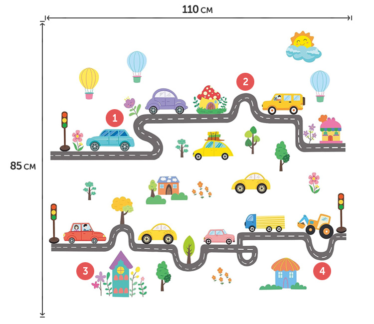 Виниловые наклейки на стену с машинками