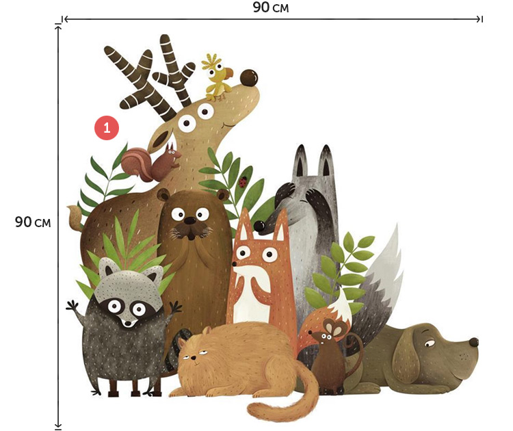 Вінілові наклейки на стіну з тваринами