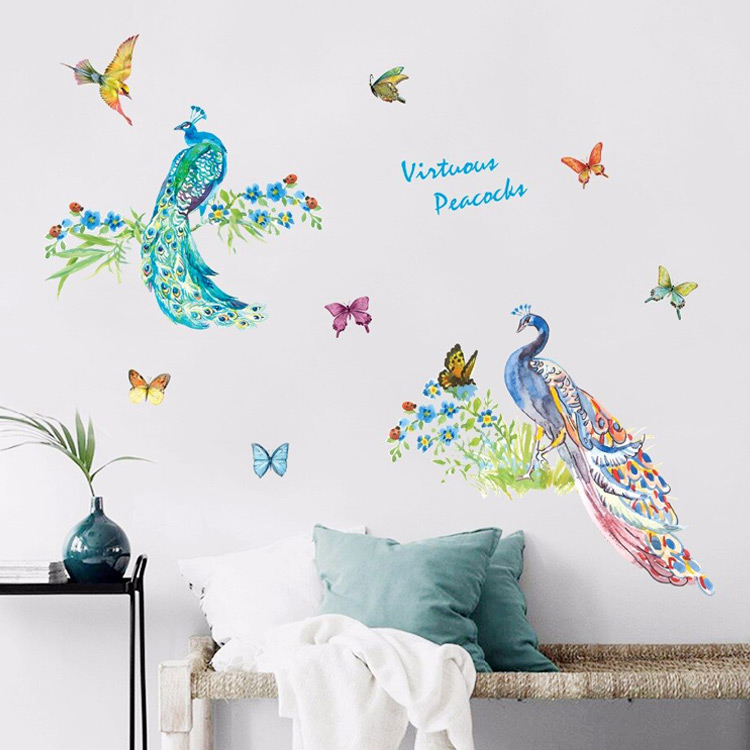 Виниловые наклейки павлинов на стену