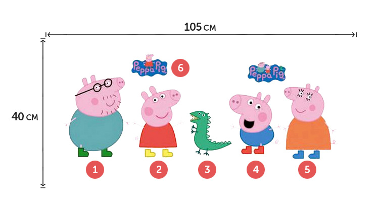 Виниловые наклейки свинки Пеппы / Peppa Pig