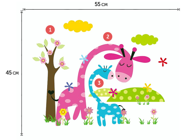 Вінілові наклейки жирафів для дітей