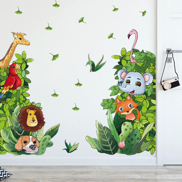 Вінілові наклейки тварин в джунглях у дитячу