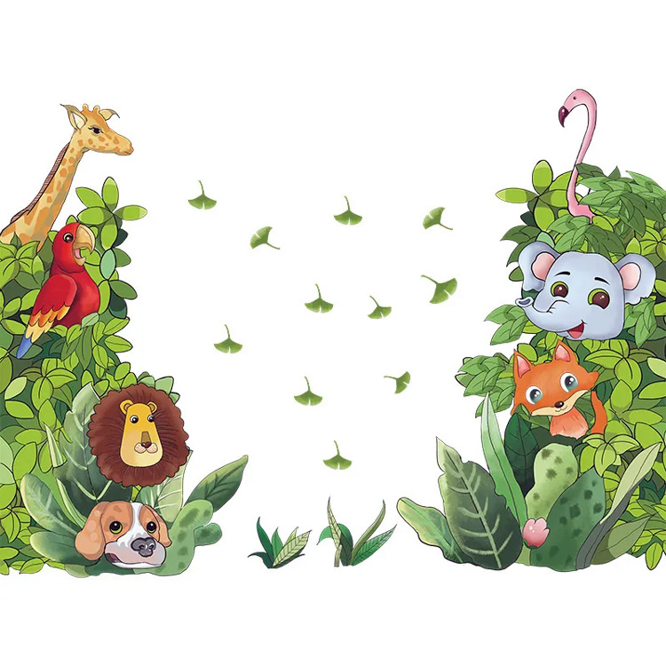 Вінілові наклейки тварин в джунглях у дитячу