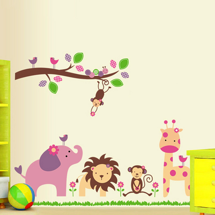 Виниловые наклейки животных для малышей