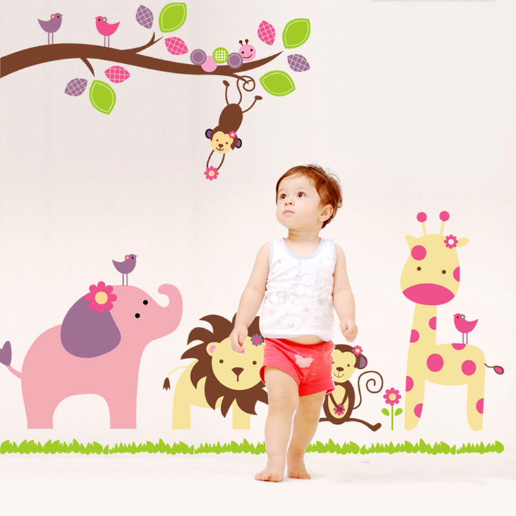 Виниловые наклейки животных для малышей