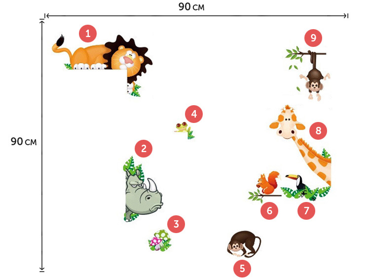 Вінілові наклейки тварин на двері