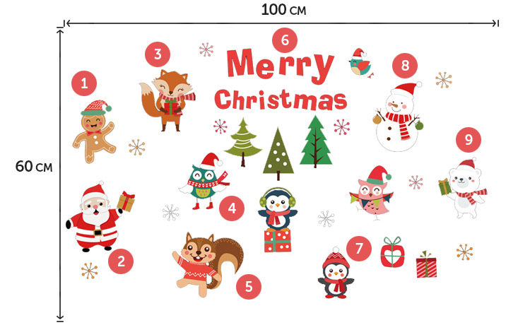 Виниловые новогодние наклейки на окно