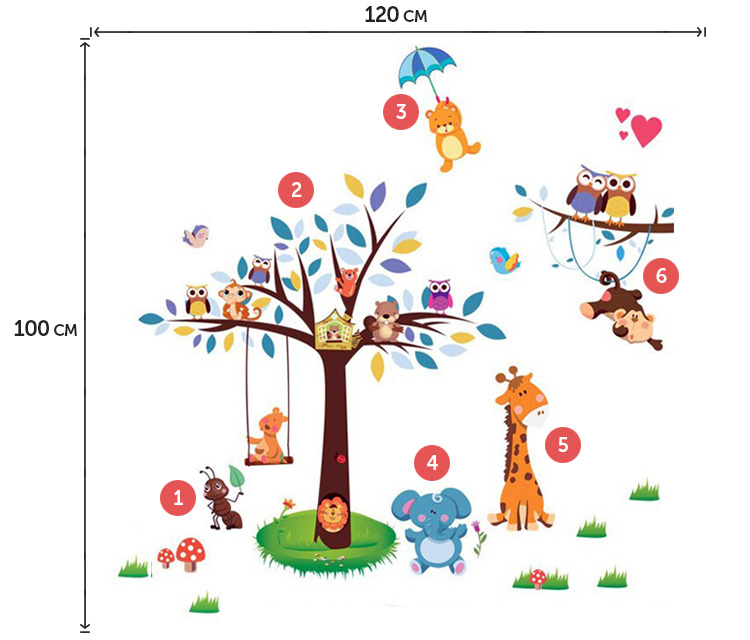 Водостійкі вінілові наклейки на стіну в дитячу