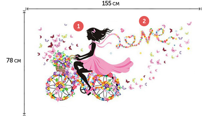 Яркая виниловая наклейка для девочки